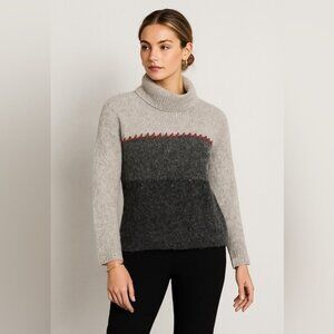 Woolrich Gray Two-Tone Sweater Size M Wool Mohair Blend Cozy Winter Knit